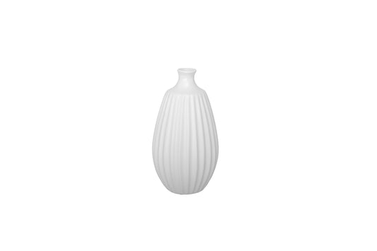 Ceramic Vase Matte Finish White-11.25"H