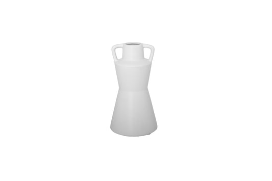 Ceramic Vase Matte Finish White-11.00"H -263