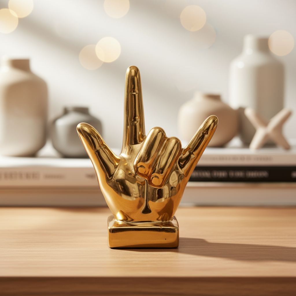 Aletta Ceramic Hand Signal Sculpture