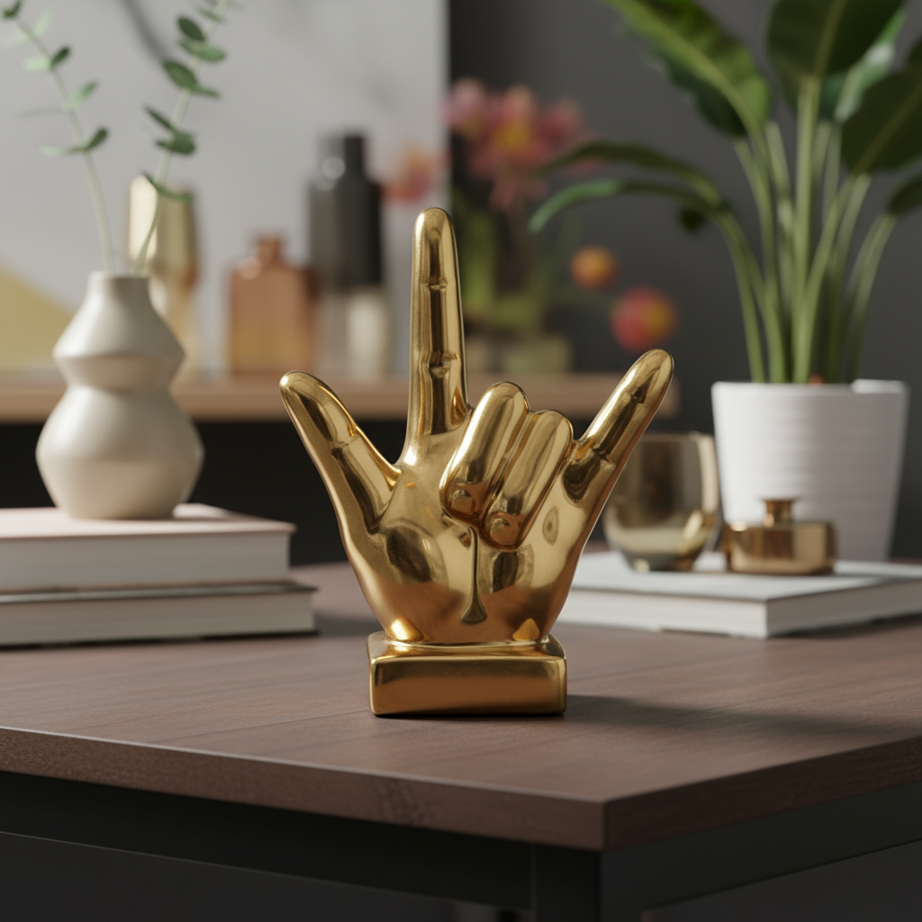 Aletta Ceramic Hand Signal Sculpture