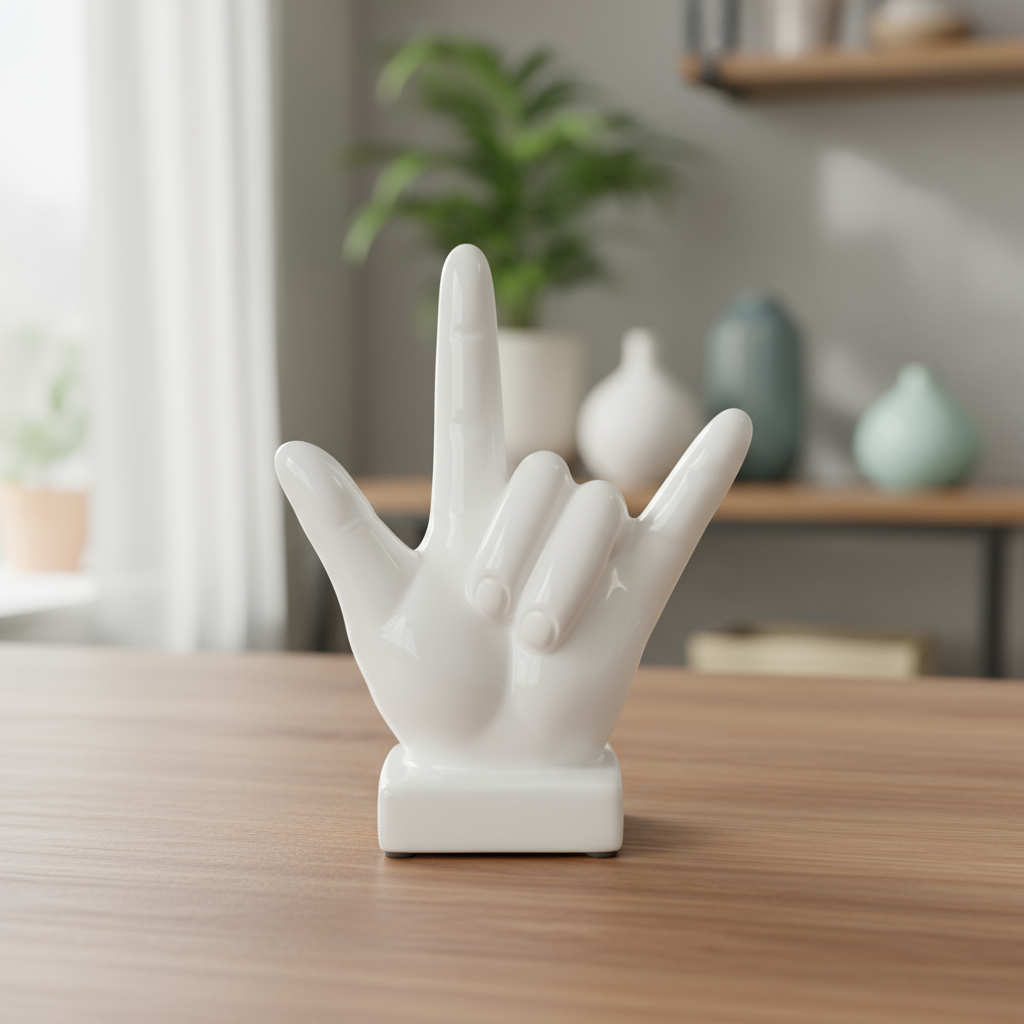 Aletta Ceramic Hand Signal Sculpture