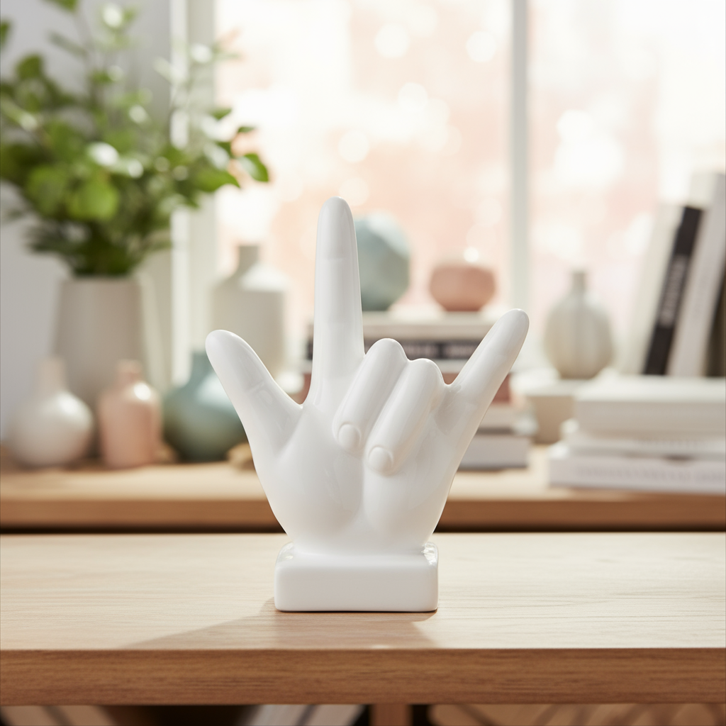 Aletta Ceramic Hand Signal Sculpture