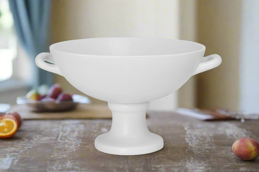 Savanna Ceramic Pedestal Bowl With Handles