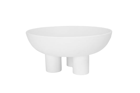 Ceramic Bowl With Feet Sand Finish in Matte - 8.00"H
