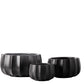 Misty Ceramic Round Bowl Set with Pressed Column Design (Set of 3)