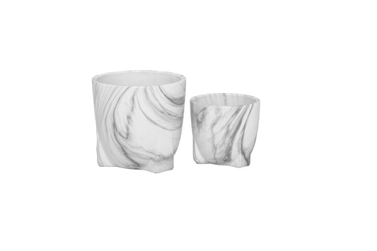 Cement Round Pot Coated Finish