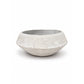 Low-Wide Bowl Cement Flower Pot With Smooth Stone-Inspired Texture