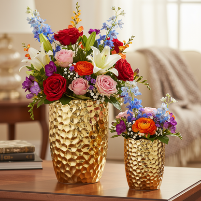 Andrea Ceramic Round Vase Set (Set of 2)