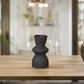 Veridia Ceramic Round Vase with Trumpet Mouth and Debossed Line Column Design