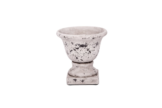 Terracotta Round Urn LG Distressed Cement