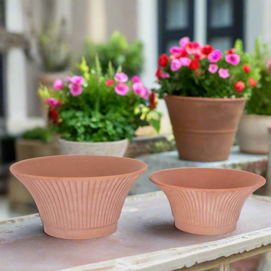 Piper Terracotta Round Planter Set (Set of 2)