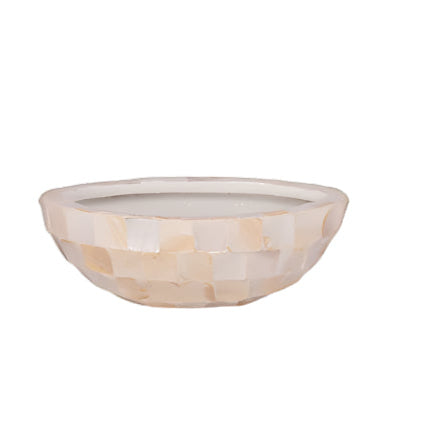Capri Shell Planter Boat Shape Planter Finish Cream