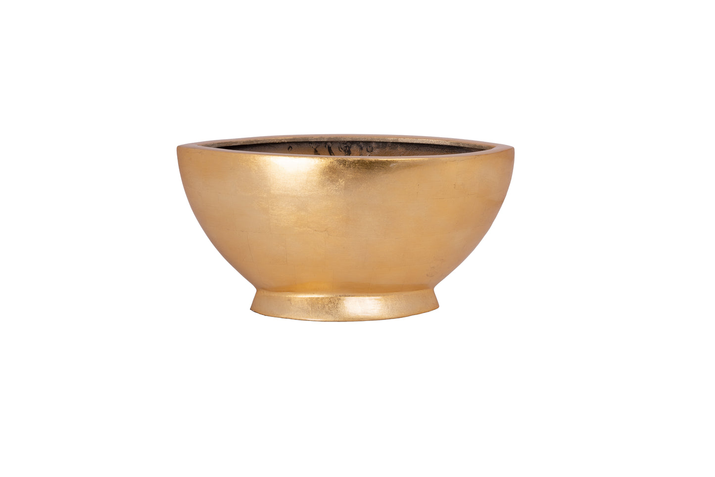 Polystone Gold leaf Planter Boat Shape Planter with Base Finish Gold