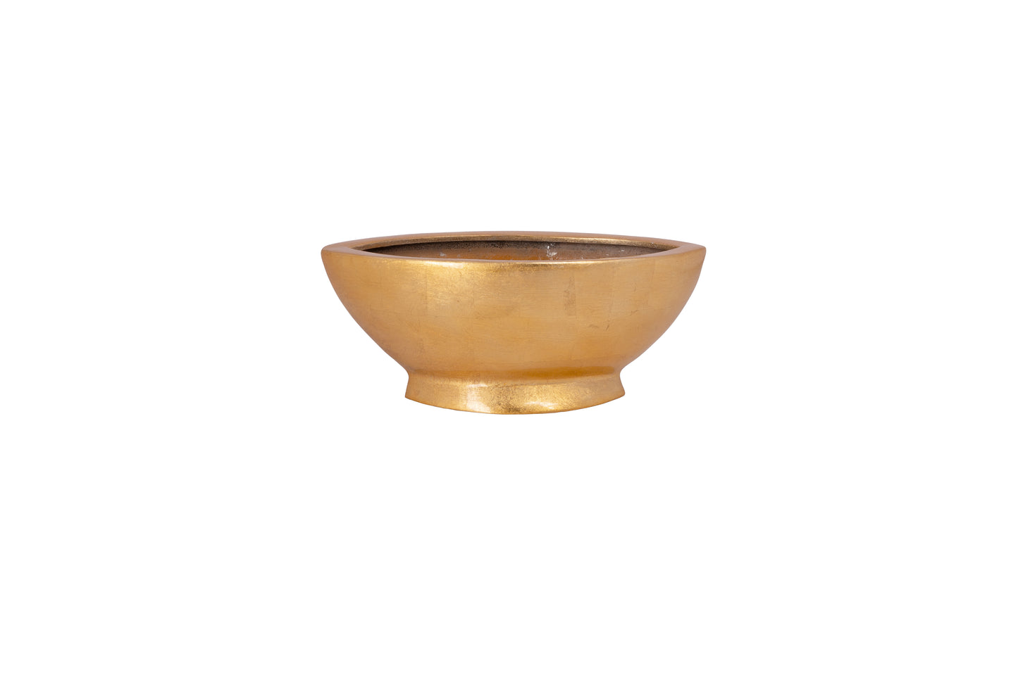 Polystone Gold leaf Planter Boat Shape Planter with Base Finish Gold