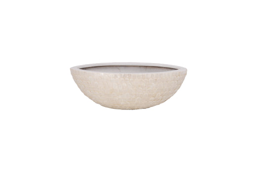 Capri Shell Boat Shape Planter Gloss Finish Cream