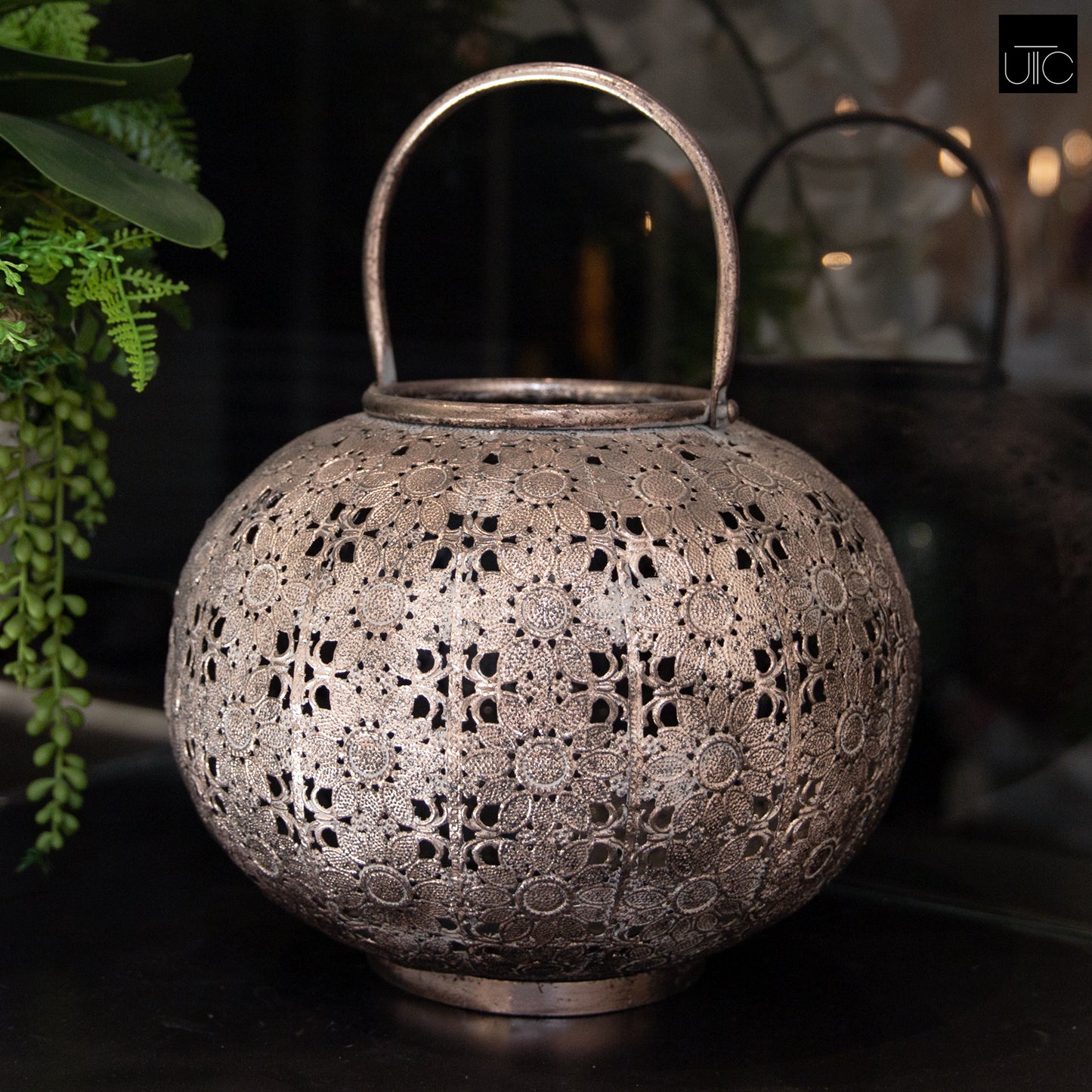 Lunelle Floral Pierced Metal Lanterns