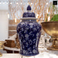 Ceramic Round Bellied Chinoiserie Ginger/Temple Jar Gloss Finish Blue&White-24.50"H -100