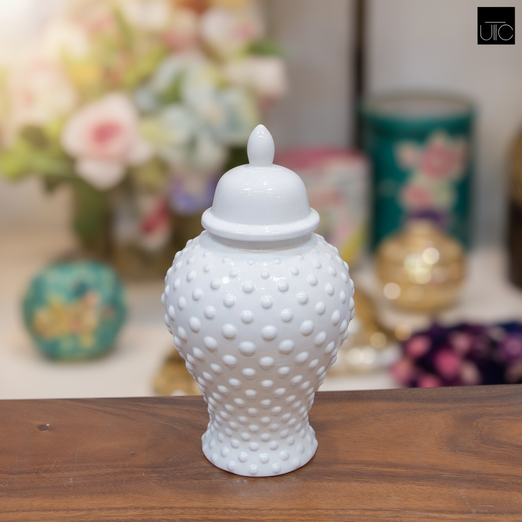 White Dotted Temple Jars