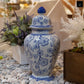 Portia Blue Chinoiserie Temple Jar