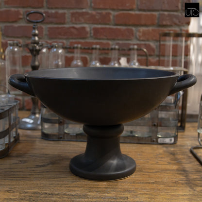 Savanna Ceramic Pedestal Bowl With Handles