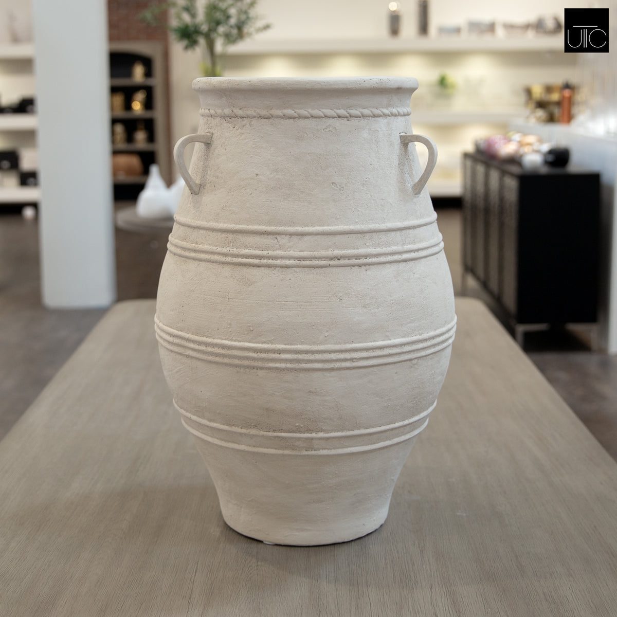 Arina Bulbous Amphora Planter with Loop Handles