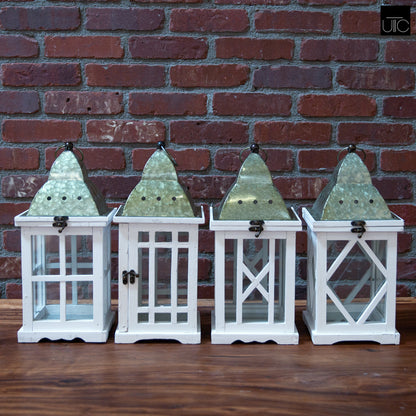 Jeska Wood and Metal Lanterns (Set of 8)