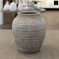 Kira Ribbed Amphora-Style Cement Planter