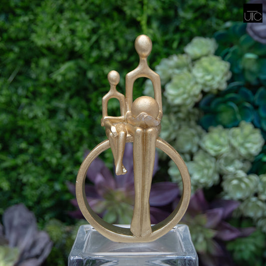 Gaian Mother and Child Resin Gold Figurine