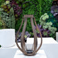 Malen Bellied Wood Lantern With Ring Handle