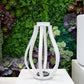 Malen Bellied Wood Lantern With Ring Handle
