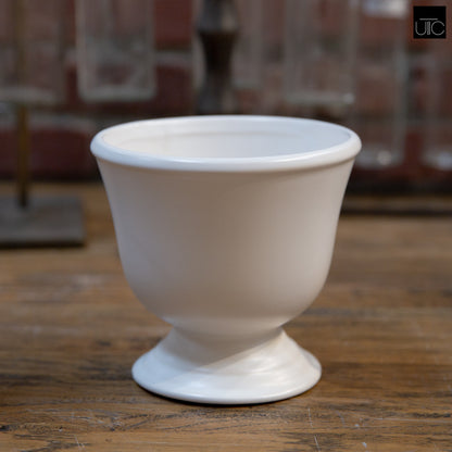 Zavine Matte White Pedestal Planter