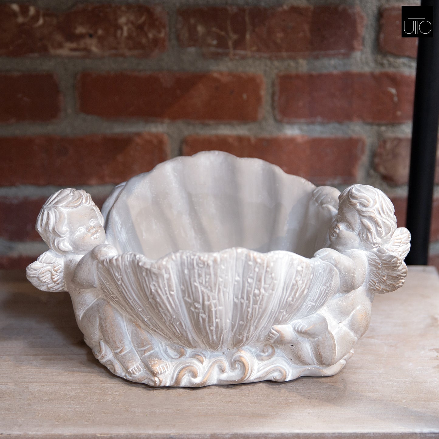 Cement Angel Pot Gray - 6.00"H