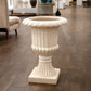 Fiberglass Pot with Antique-Style Urn Silhouette Beige