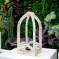 Mavis Beaded Edge Wood Lantern