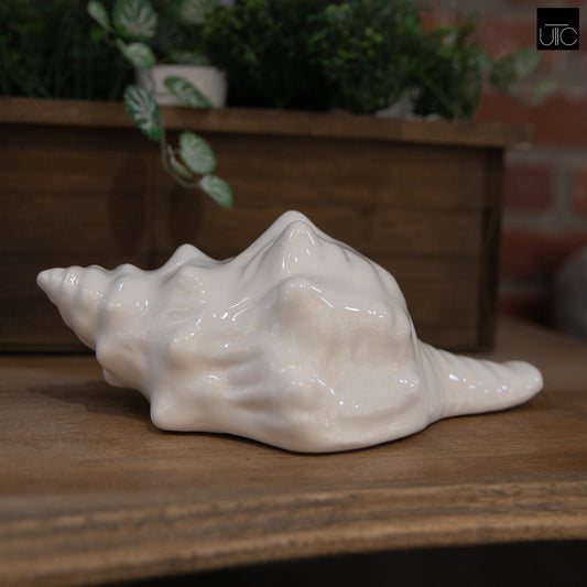 Ceramic Figurine Gloss Finish White 4"H