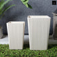 Flyn Ceramic Square Corrugated Vase (Set of 2)
