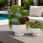 Kerry Ceramic White Pedestal Planter