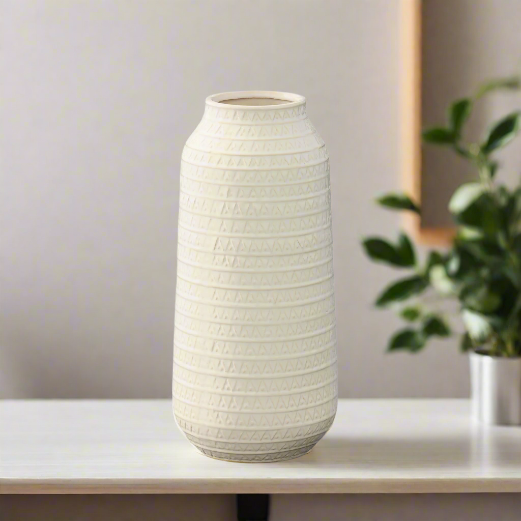 Ivare Layered Tribal Pattern Ceramic Vase