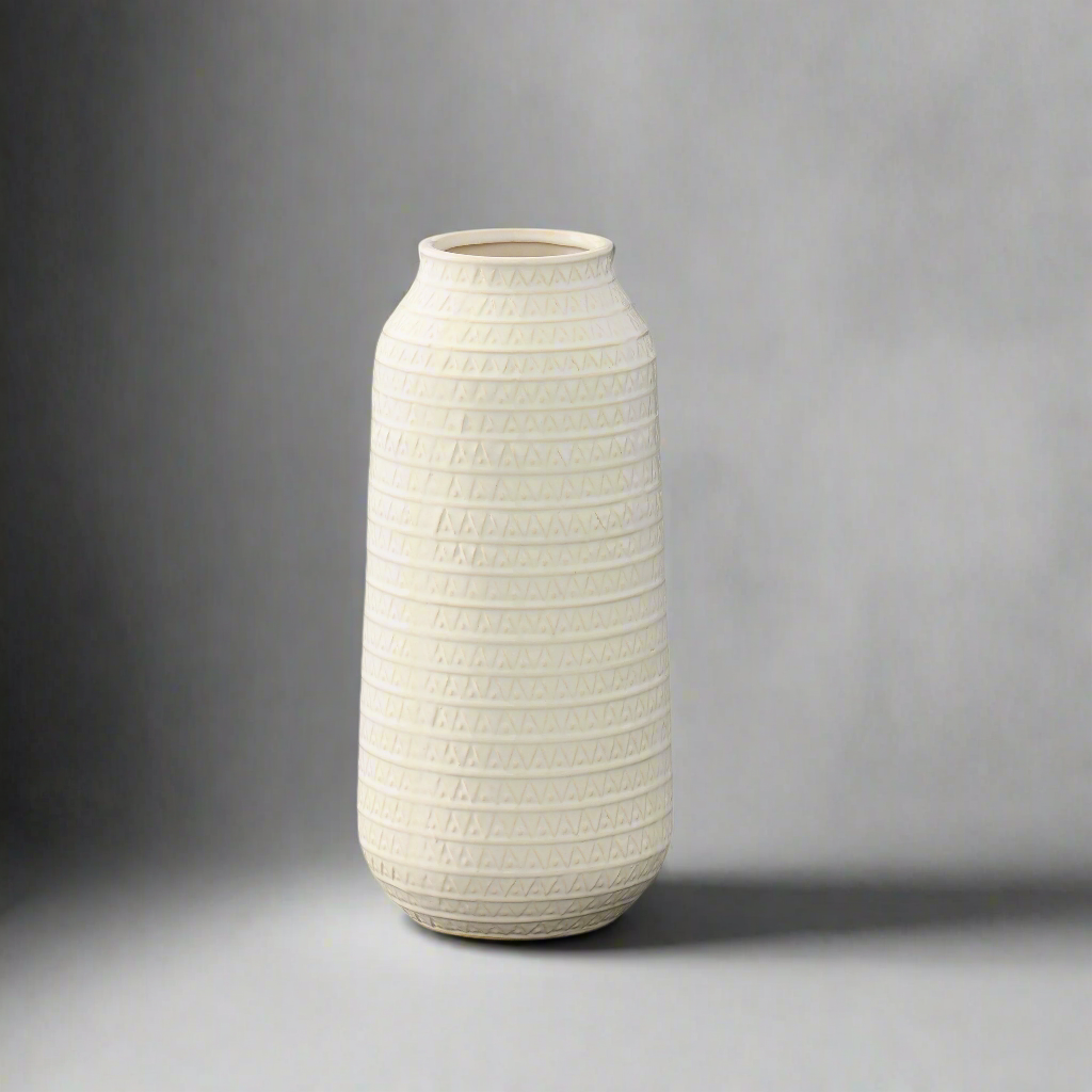 Ivare Layered Tribal Pattern Ceramic Vase