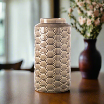Rovari Octagon Pattern Ceramic Vase