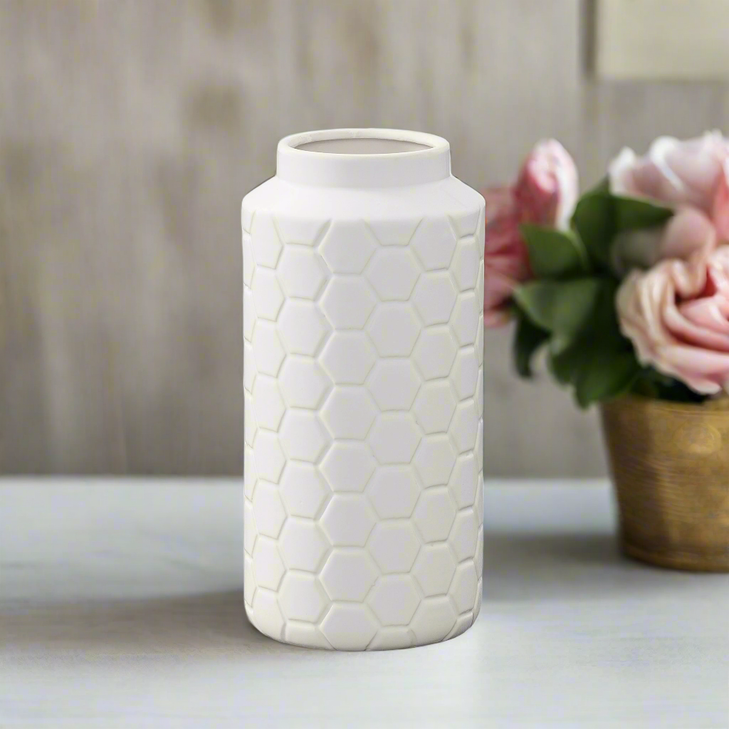 Rovari Octagon Pattern Ceramic Vase