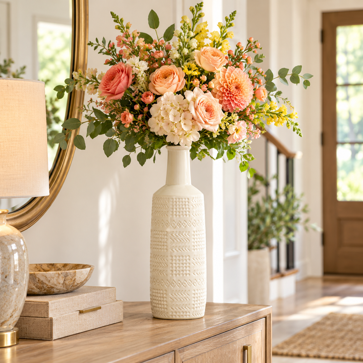 Zarien Layered Tribal Ceramic Vase