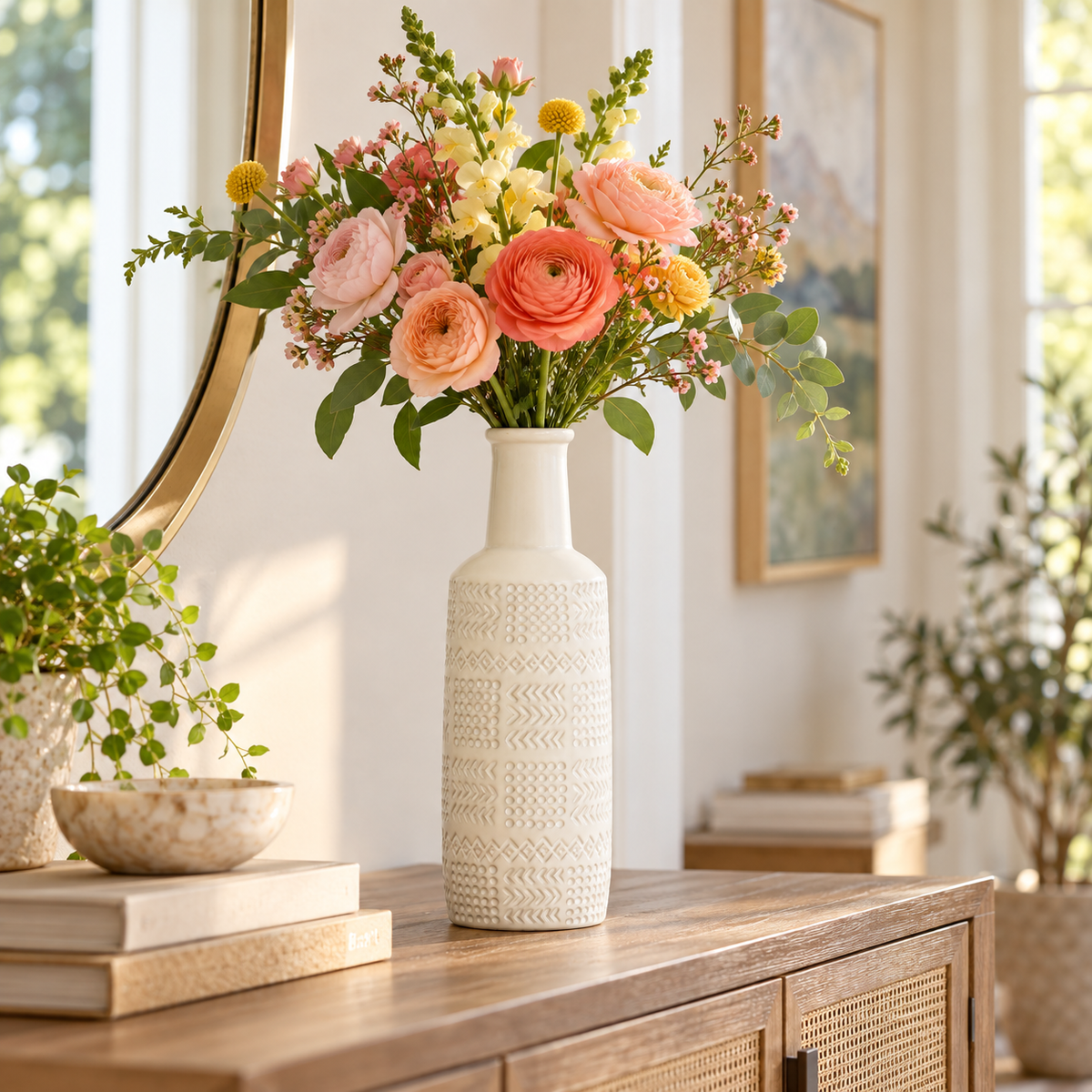 Zarien Layered Tribal Ceramic Vase