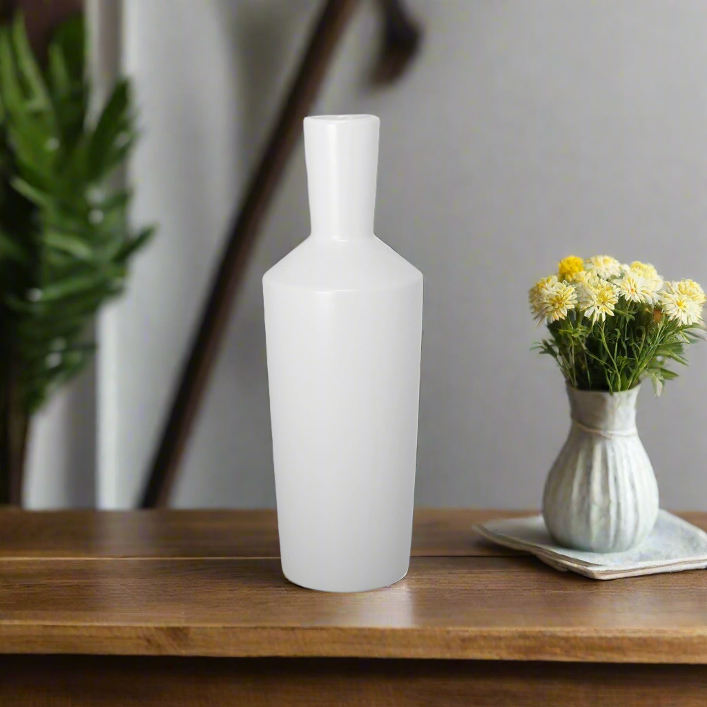 Shiloh Ceramic White Vase