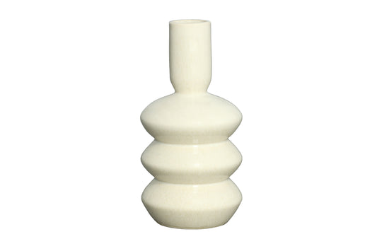 Ceramic Vase Gloss Finish White-14.50"H