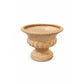 Goblet-Shaped Ceramic Flower Pot With Rope-Braid Rim and Embossed Petal Motif