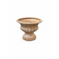 Goblet-Shaped Ceramic Flower Pot With Rope-Braid Rim and Embossed Petal Motif