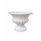 Goblet-Shaped Ceramic Flower Pot With Rope-Braid Rim and Embossed Petal Motif