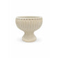 Hourglass Pedestal Urn Ceramic Flower Pot With Vertical Fluting and Weathered Antiqued Finish