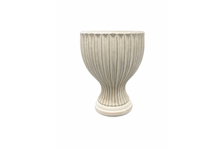 Elongated Hourglass Pedestal Ceramic Flower Pot